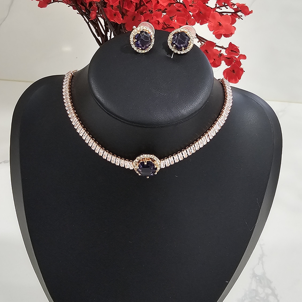 Elegant Gold and Purple Jewelry Set